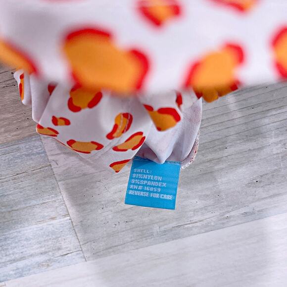 J MCLAUGHLIN Catalina Cloth Button Up Shirt White Orange Leopard Womens Small - Picture 8 of 8